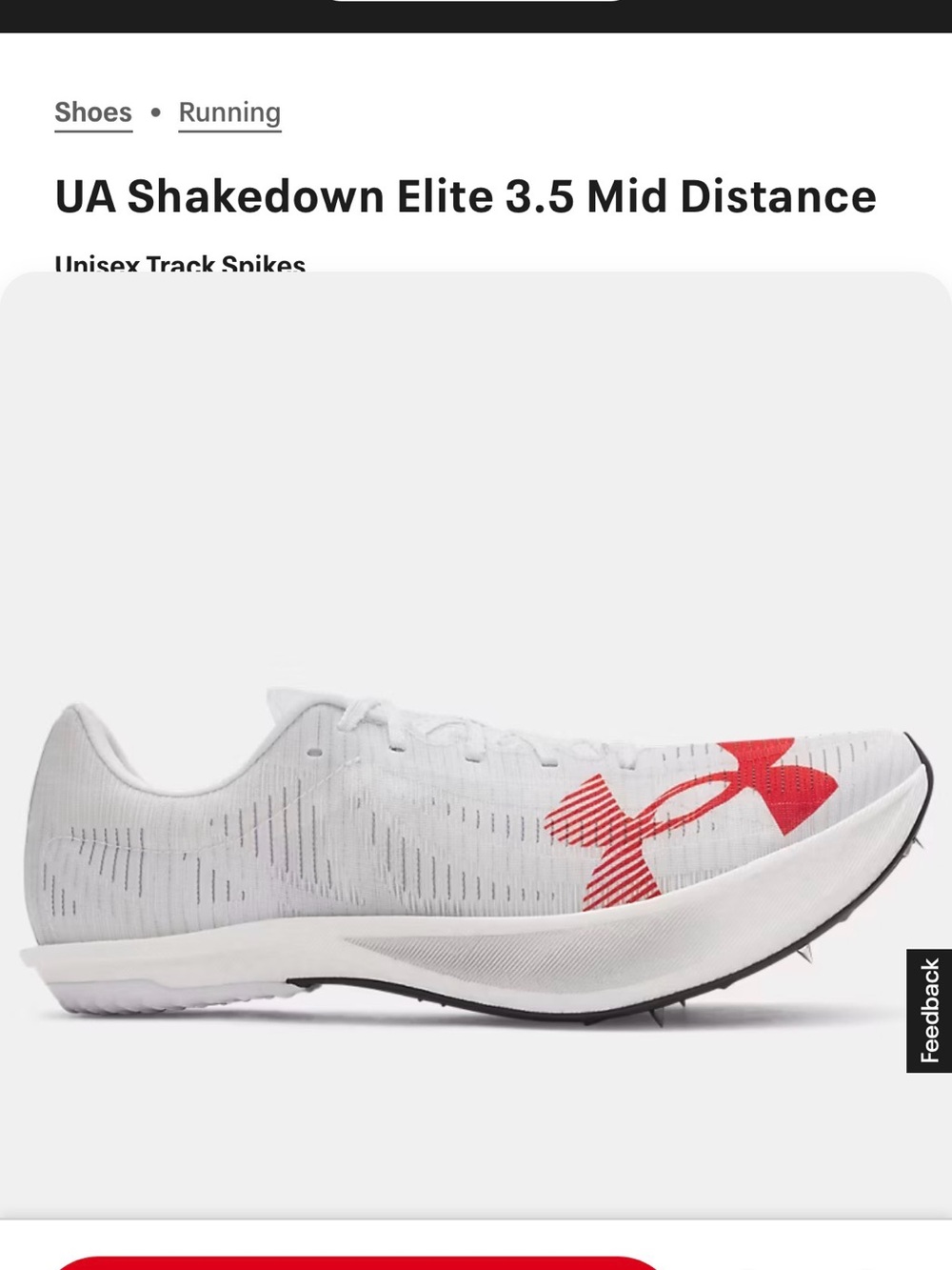 Under Armour UA Shakedown Elite 3.5 Mid Distance Track Shoes